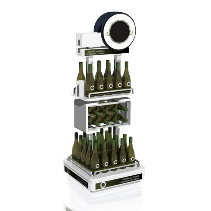 Beverage Display Stand with Metal FSDU and Point of Sale Shelf