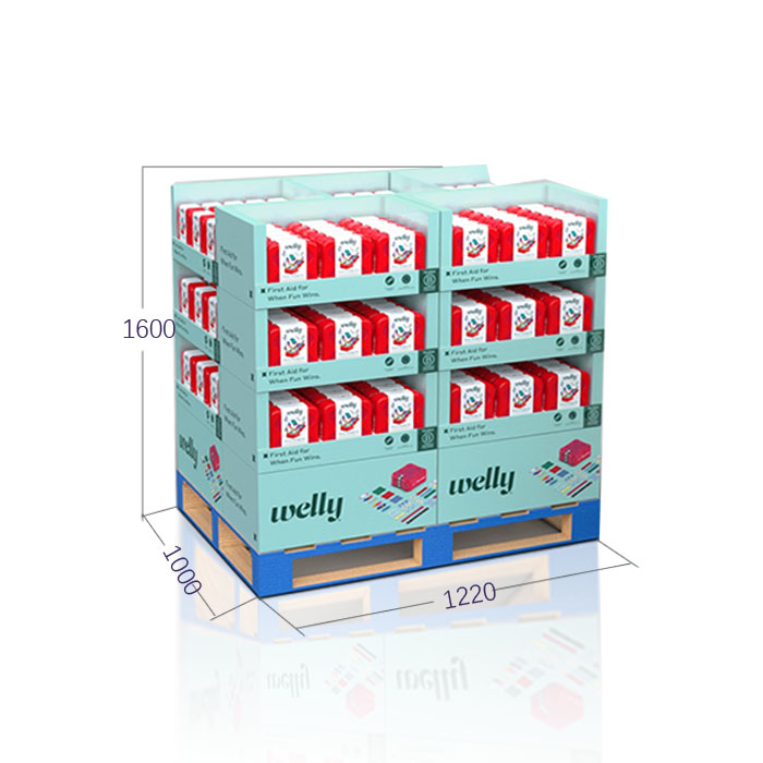 Stationery Store Walmart Pallet Display with Corrugated POP