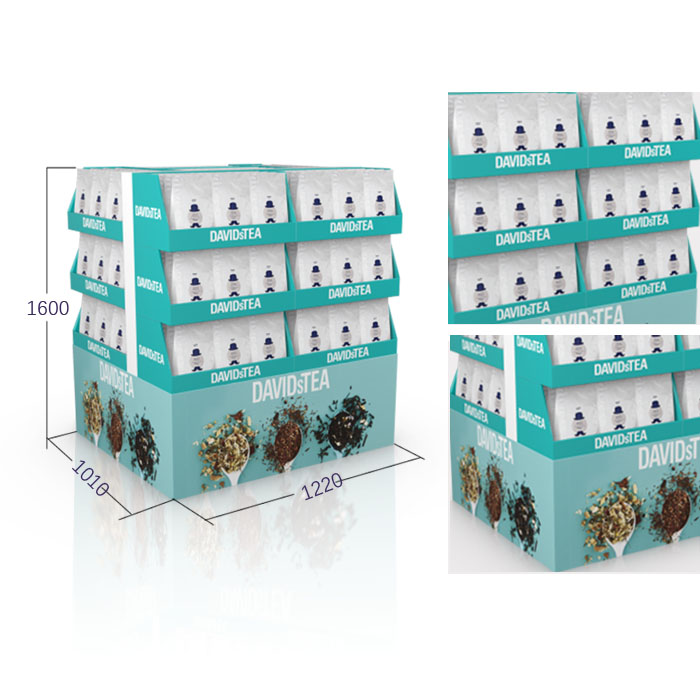 Tea Bag Cardboard Pallet Display Rack for Costco