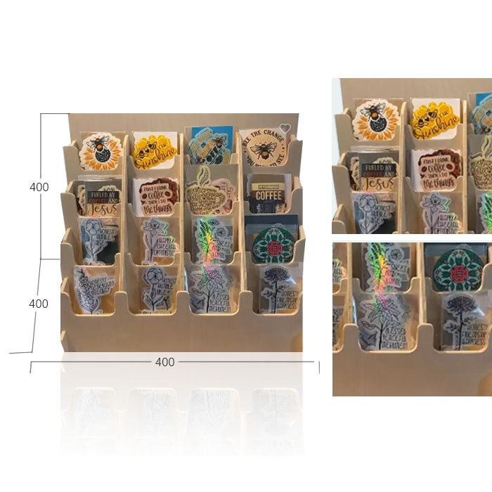 Wood Greeting Card Display with Counter Point of Purchase
