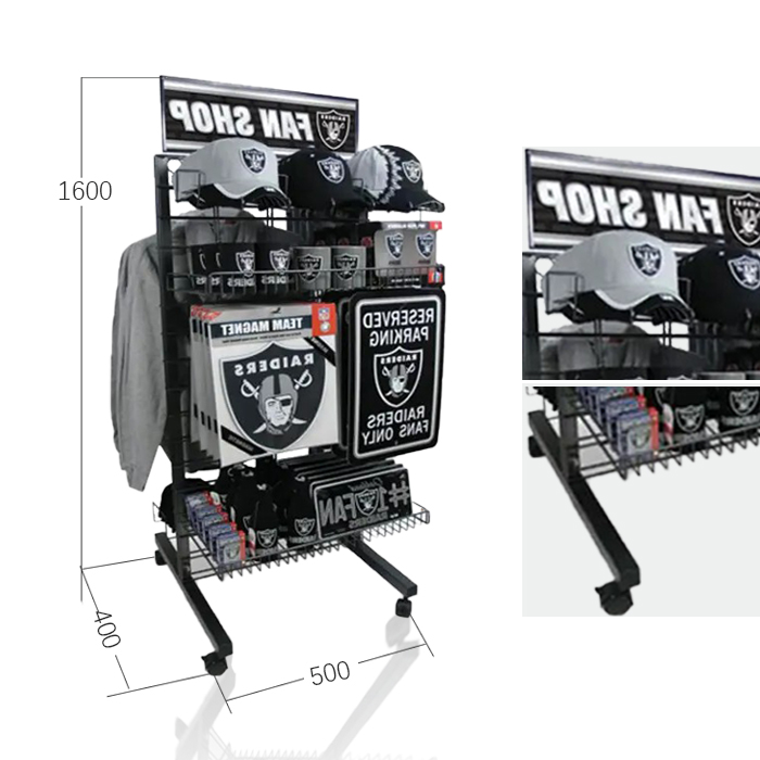 Garment Display Rack with Hanging Promotional Displays and Stainless Steel Rack
