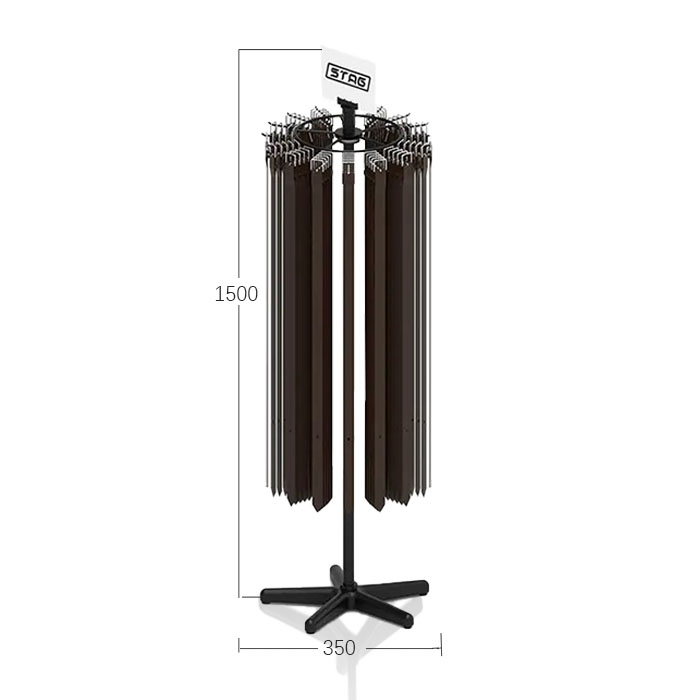 Black Metal Spinning Retail Belt Display Rack Stand