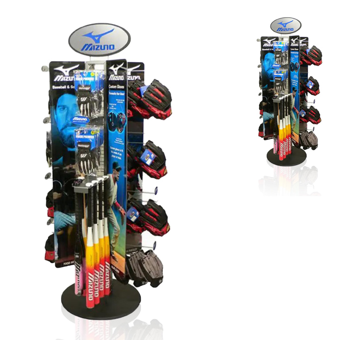Display for Gloves with Hanging Rack and Metal POP Displays