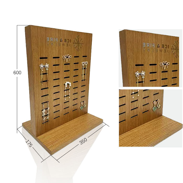 Earring Display Rack with Counter Stand and Wooden Tabletop