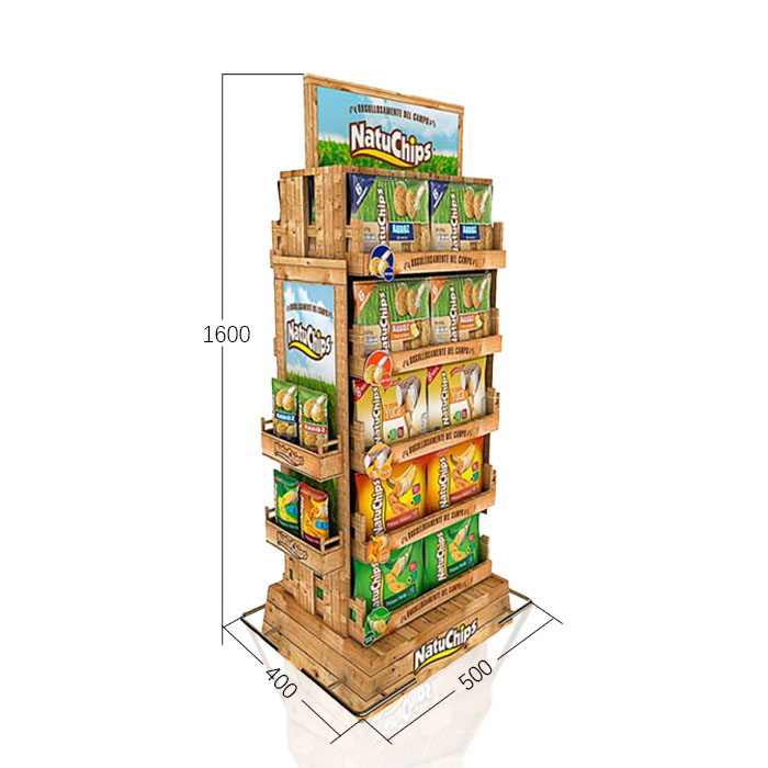 Wooden Bakery Cookie Display with Floor Racks