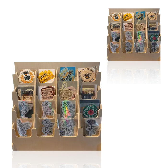Wood Greeting Card Display with Counter Point of Purchase