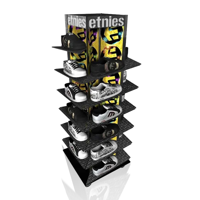 Metal Shoe Display with Retail Floor Display and Metal Rack