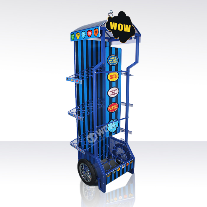 Floor Standing Popcorn Display Rack with Wire POP Design