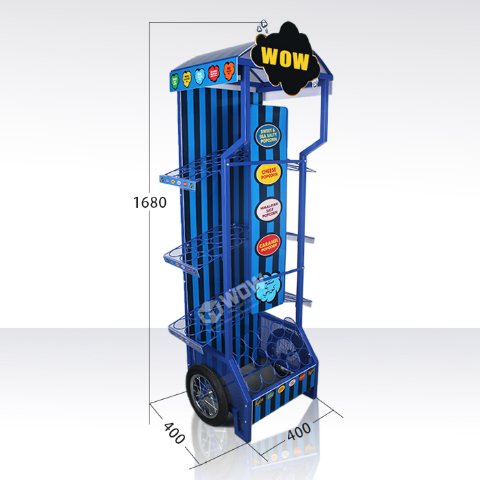 Floor Standing Popcorn Display Rack with Wire POP Design