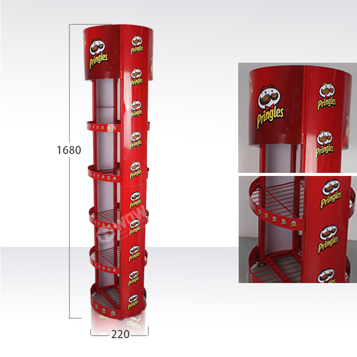 Wire POP Floor Standing Display Rack for Pringles