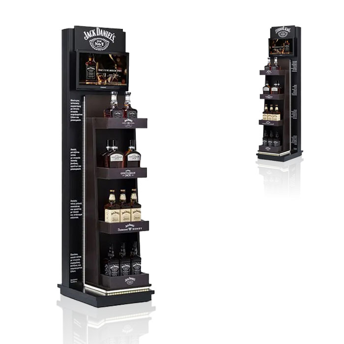 Metal Floor Display Racks for Liquor Store Shops