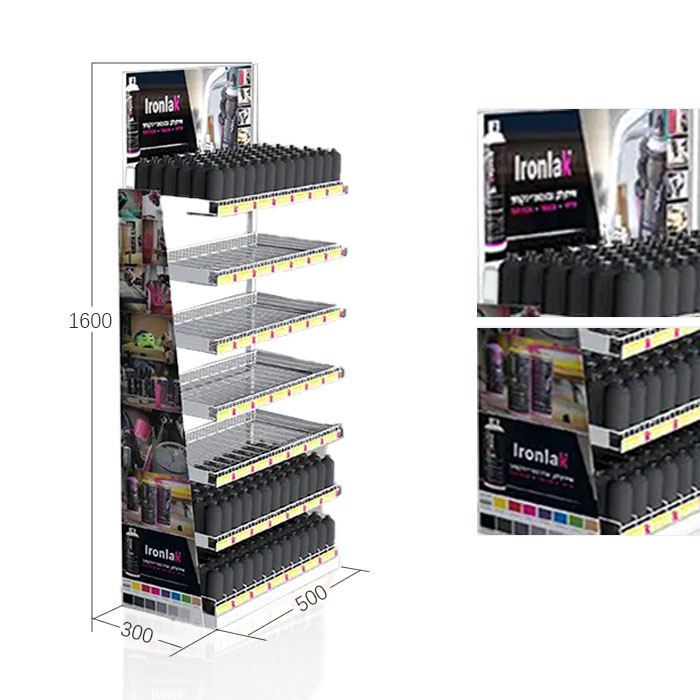 Bottle Display Stand with Retail Floor Options and Wire Shelves