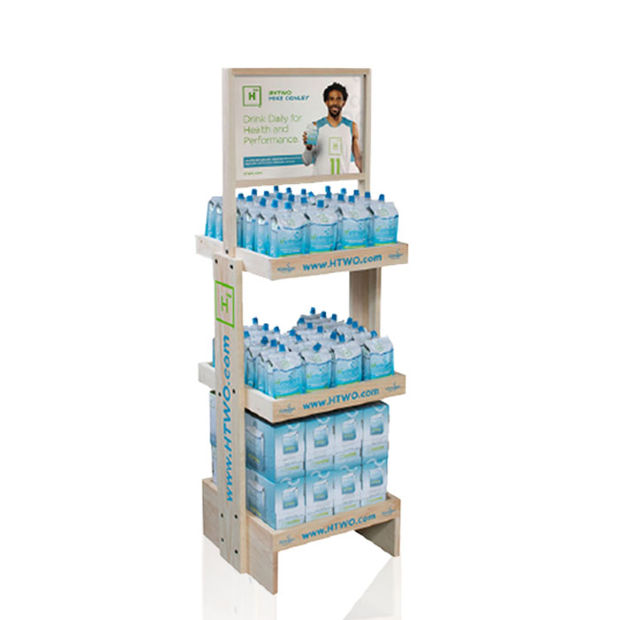 Drink Point of Sale Display with Floor Racks and Plywood