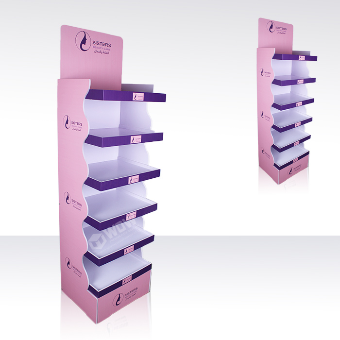 PVC Pop Floor Display Stand for Cosmetic Retail
