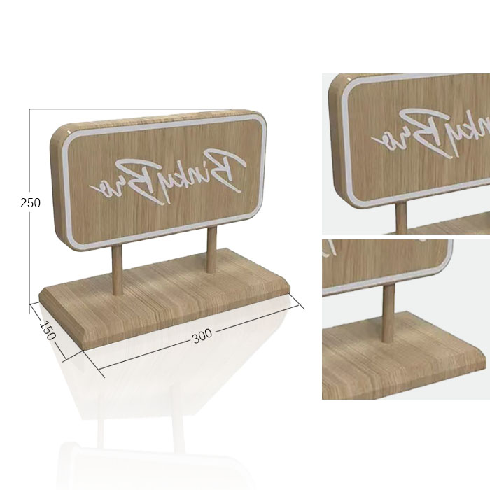 Wooden Table Display Stand for Point of Sale Materials