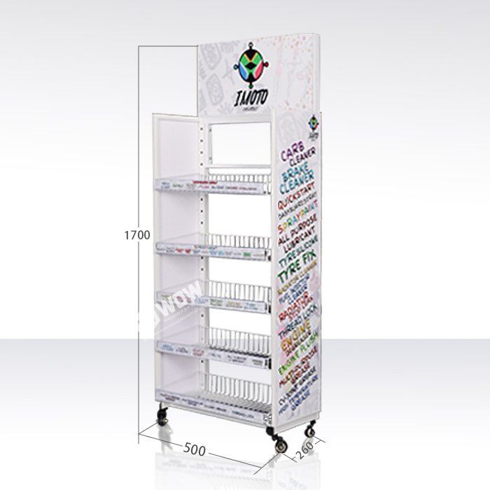 Wire Toy Store Display Shelves on Wheels