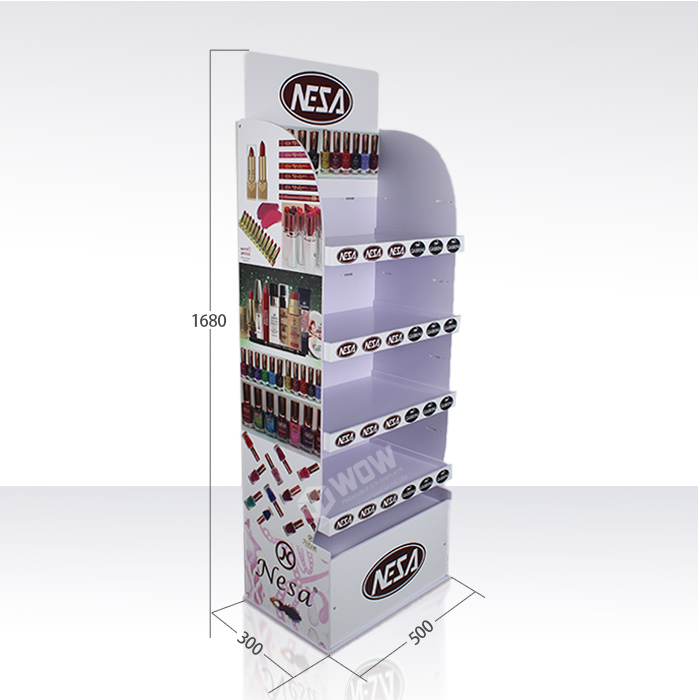 Nail Polish PVC Floor POP Display Shelf