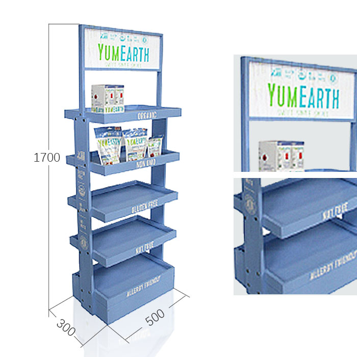 Seed Packet Display Stand with Freestanding Rack and Wood Display