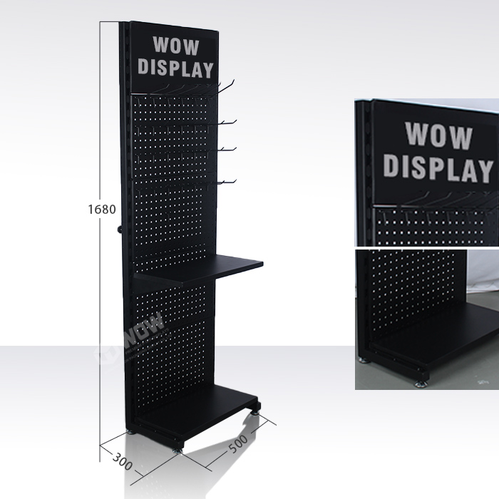 Metal Standing Pegboard Display Rack for Retail Spaces