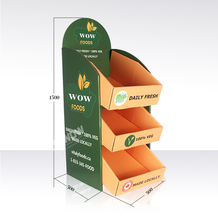 Counter Food Display Stand with Folding Cardboard 3-Tier Design