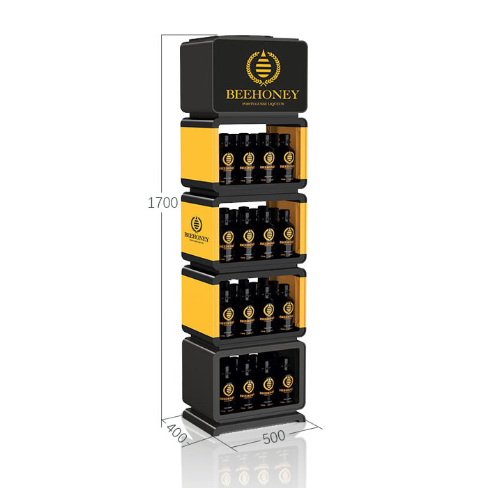Honey Display Stand with Floor Display Rack and Wooden Stand