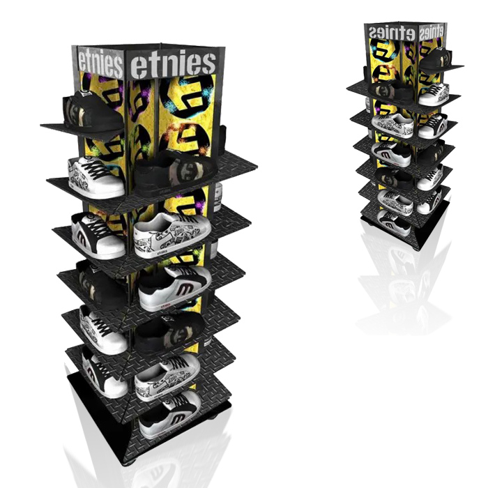 Metal Shoe Display with Retail Floor Display and Metal Rack