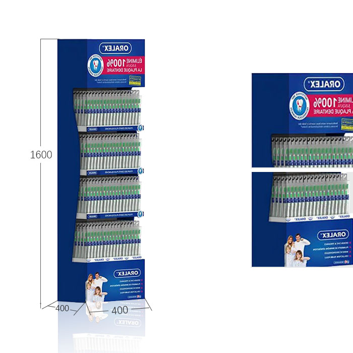 Toothbrush Display Stand for Shops with Floor POP Design
