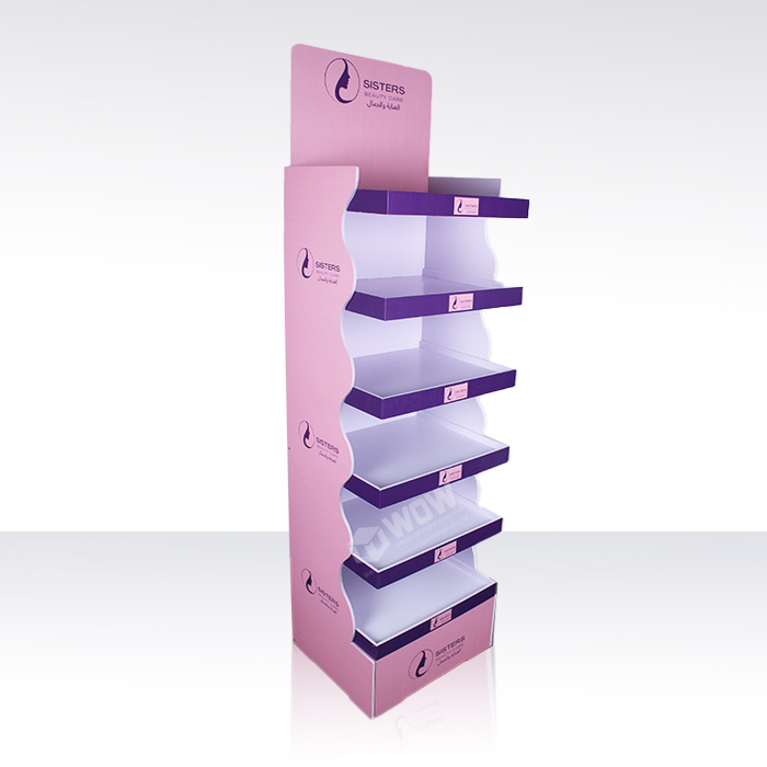 PVC Pop Floor Display Stand for Cosmetic Retail