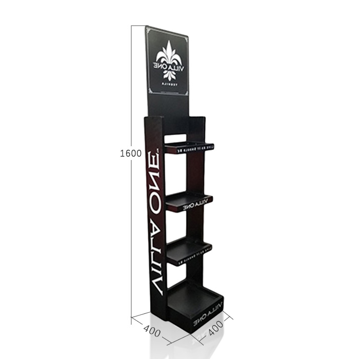 Metal Floor-Standing Liquor Bottle Display Rack with Shelving