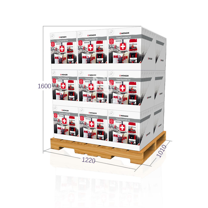 Cardboard Shipper Bag Display Stand for Sam's Club Pallet Store