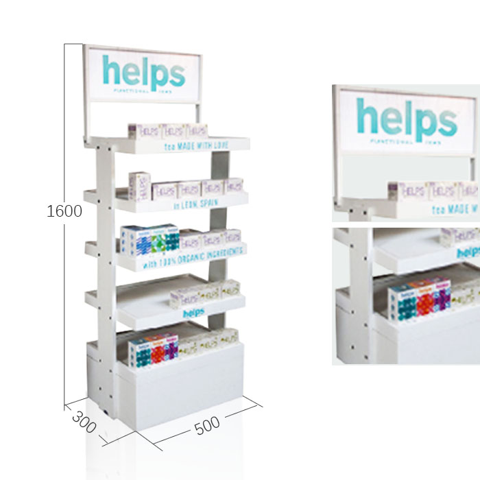 Diapers Display Stand with Floor Standing Rack and Wood Display