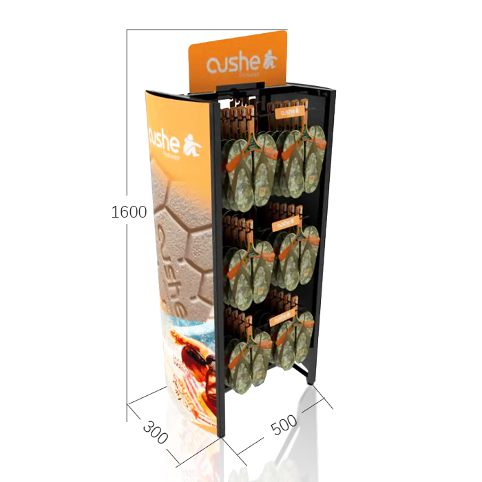 Slippers Hanging Display with Rack on Wheels and Retail Wire Racks
