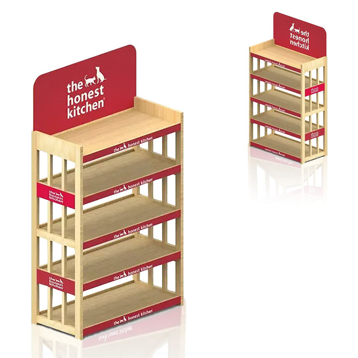 Pet Shop Display Units with End Cap and Wooden Racks