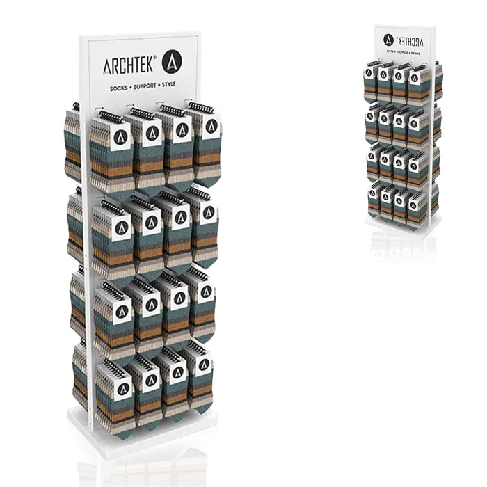 Hanging Promotional Retail Sock Display Rack with Wood Design