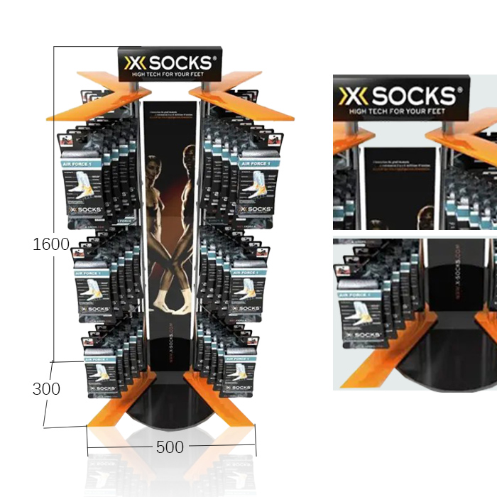 Socks Display Stand for Shop with Hanging Item Rack
