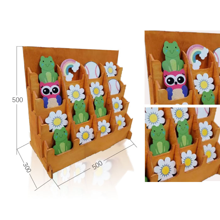 Sticker Display Stand with Countertop Rack in Plywood