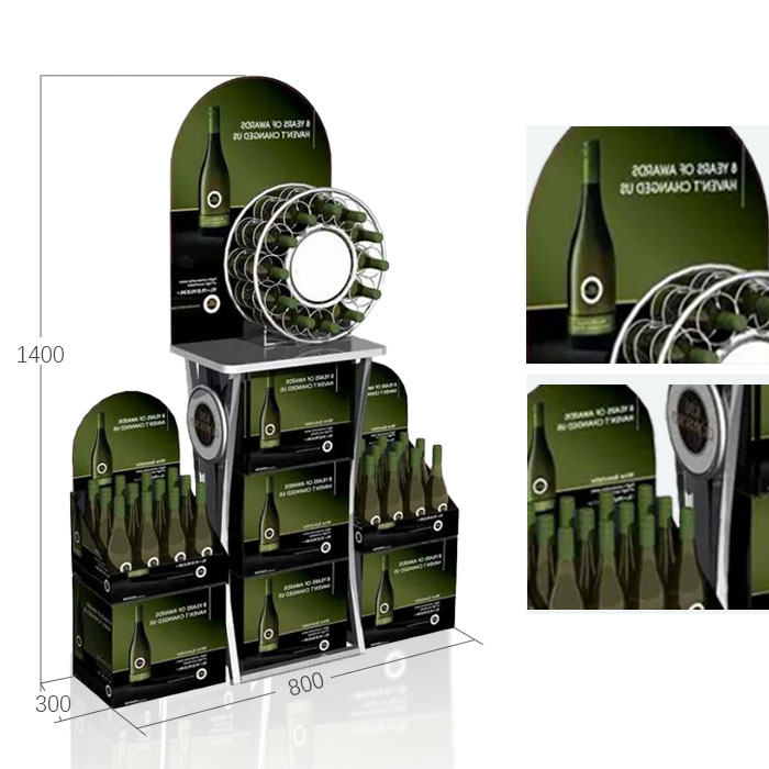 Bottle Shelf Display with Floor Standing Stands and Wire POP Displays