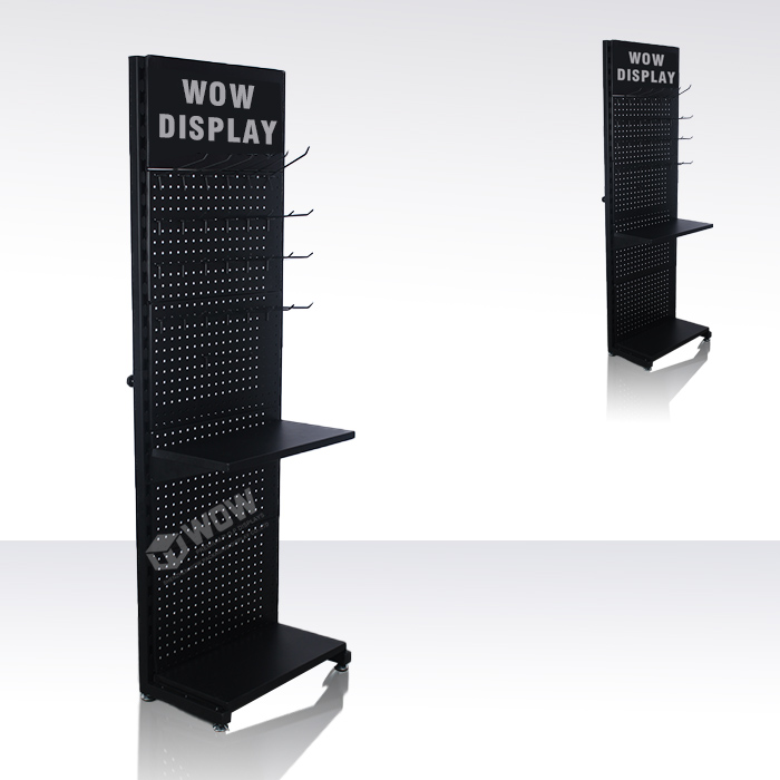 Metal Standing Pegboard Display Rack for Retail Spaces