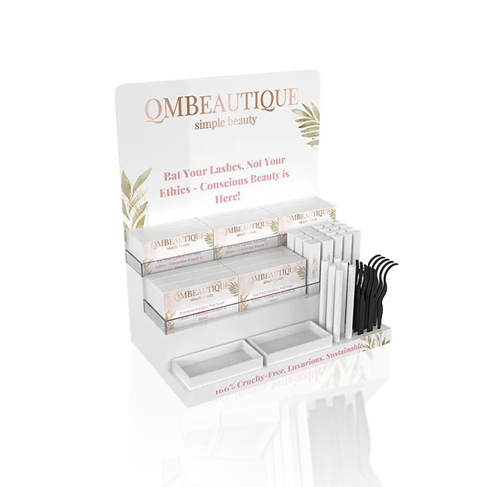 POS Custom Eyelash Display Stand with Acrylic 3-Tier Shelf
