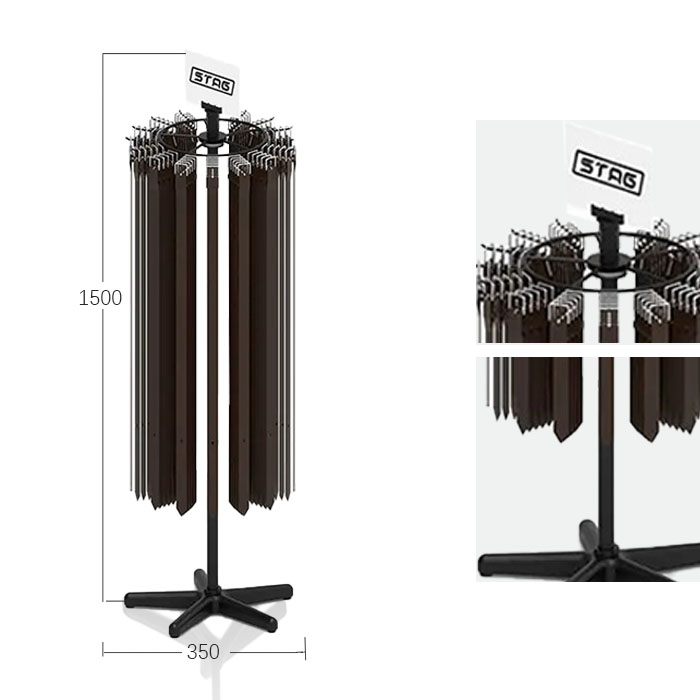 Black Metal Spinning Retail Belt Display Rack Stand