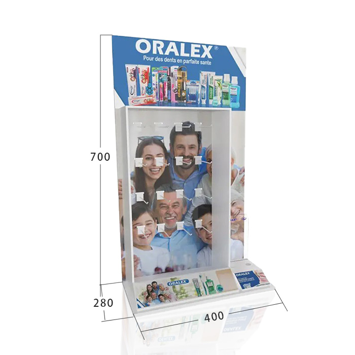 Toothpaste Display Stand with Countertop Rack and Foam Board