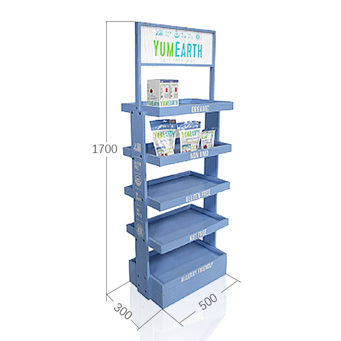 Seed Packet Display Stand with Freestanding Rack and Wood Display
