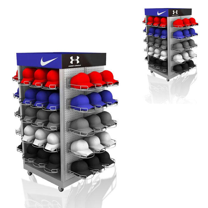 Hat Display Rack with Full Pallet Display and Steel Rack for Shop