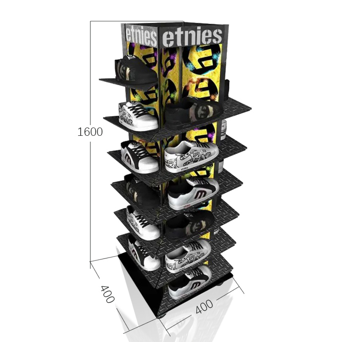 Metal Shoe Display with Retail Floor Display and Metal Rack