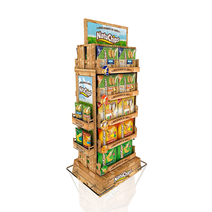 Wooden Bakery Cookie Display with Floor Racks