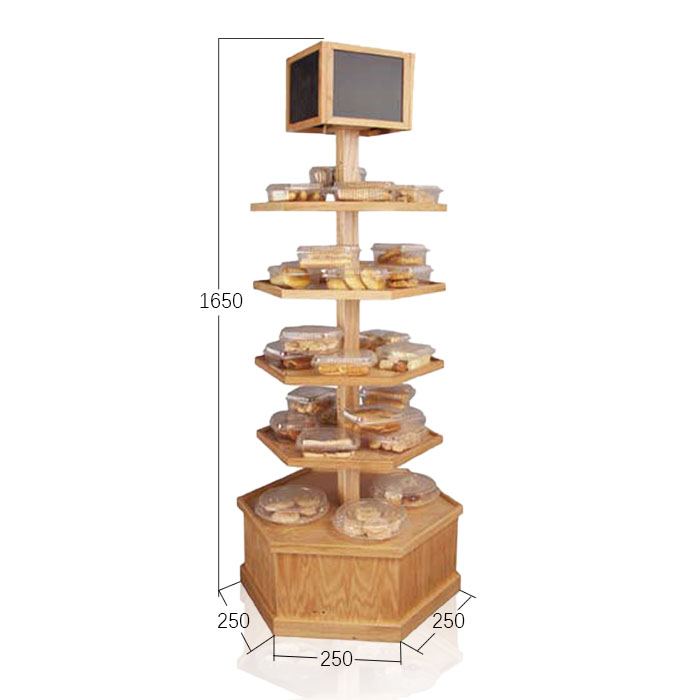 Wooden Bread Display Rack for Floor Standing Point of Sale
