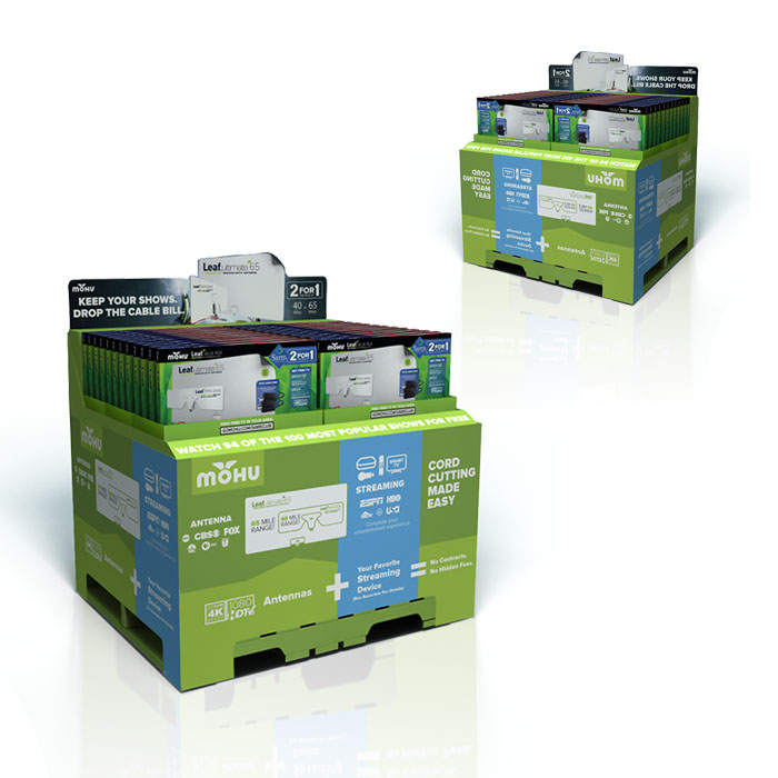 Costco Accessories Rack Display with Cardboard Product Displays