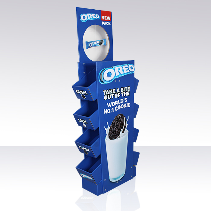 Custom Cardboard FSDU POS Display Stand for Biscuits