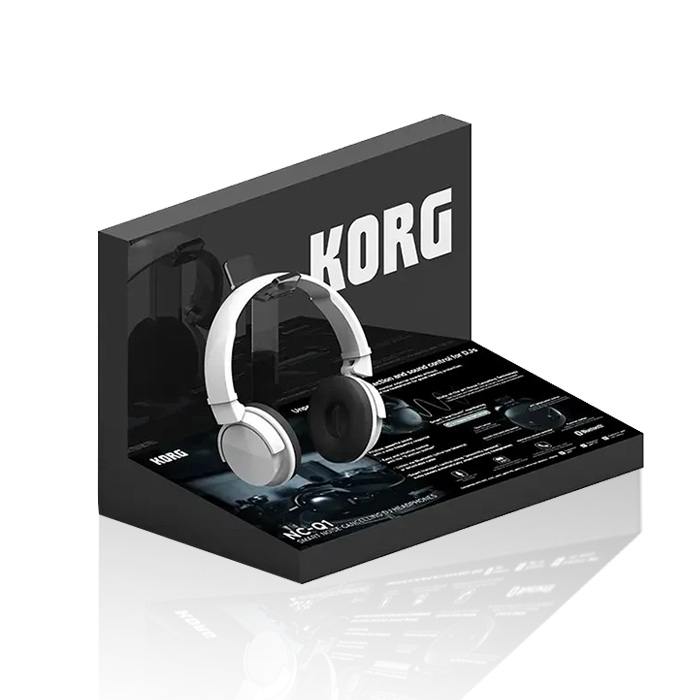 Custom Acrylic Headphone Display Stand with Tabletop POP Shelf
