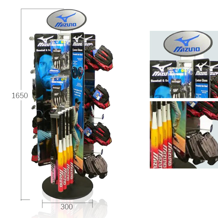Display for Gloves with Hanging Rack and Metal POP Displays